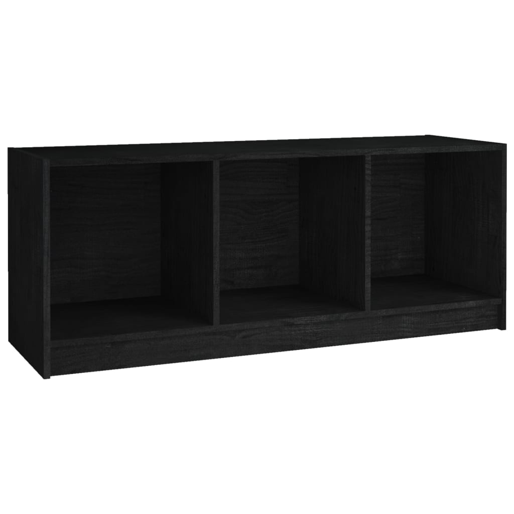 tv-bord 104x33x41 cm massivt fyrretræ sort