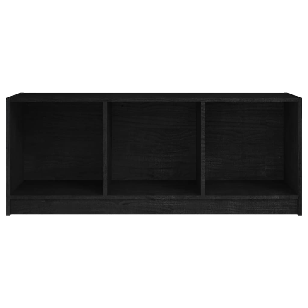 tv-bord 104x33x41 cm massivt fyrretræ sort