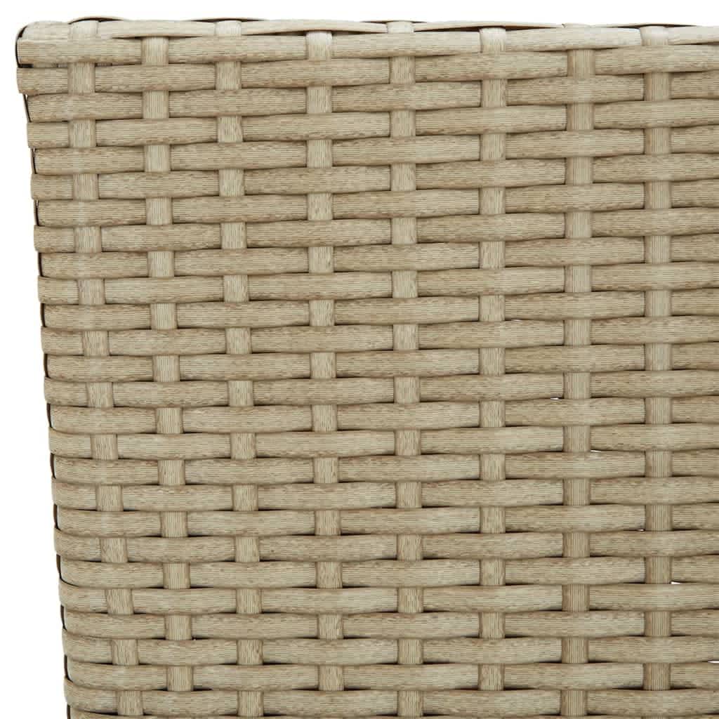 spisebordssæt til haven med hynder 3 dele polyrattan beige