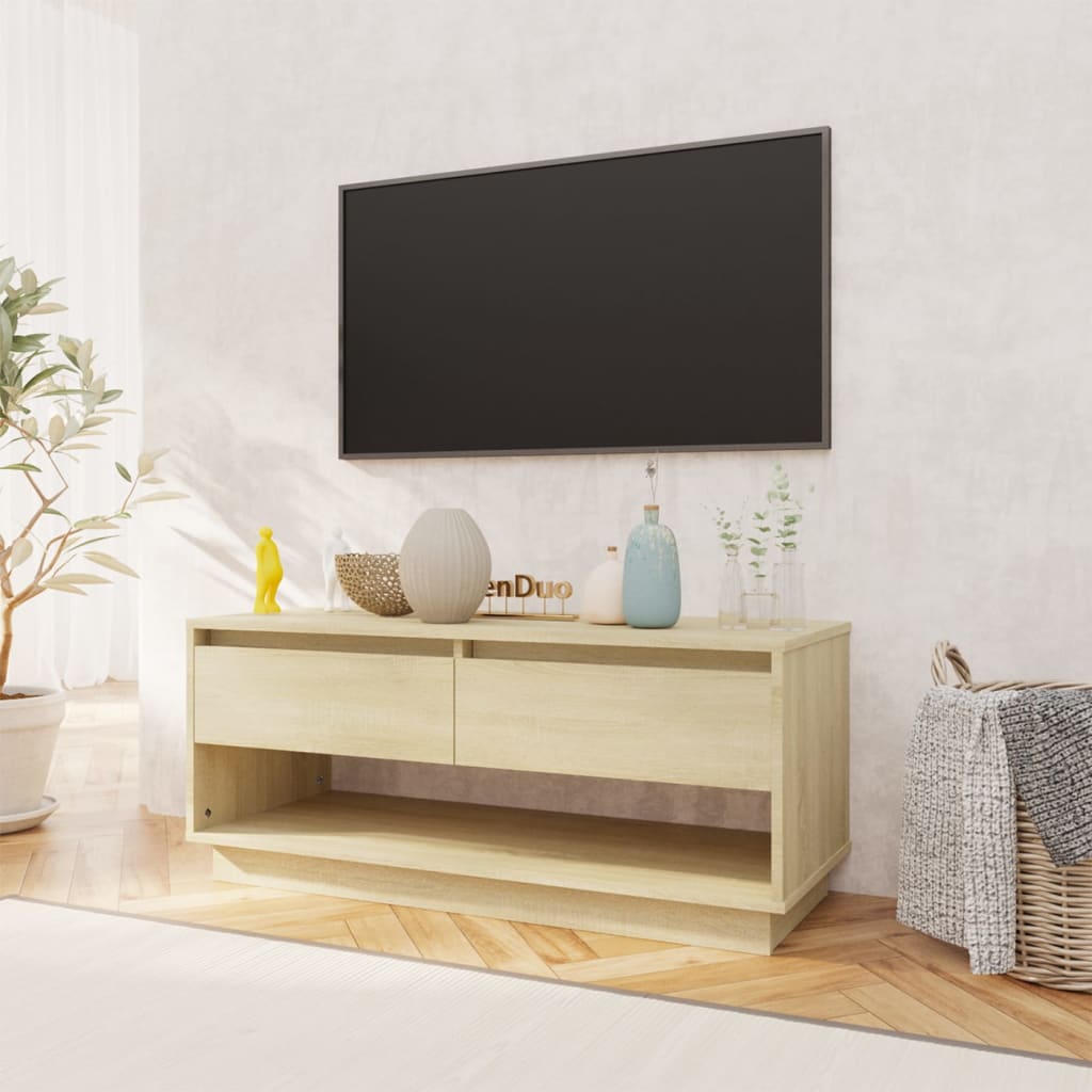 tv-bord 102x41x44 cm konstrueret træ sonoma-eg