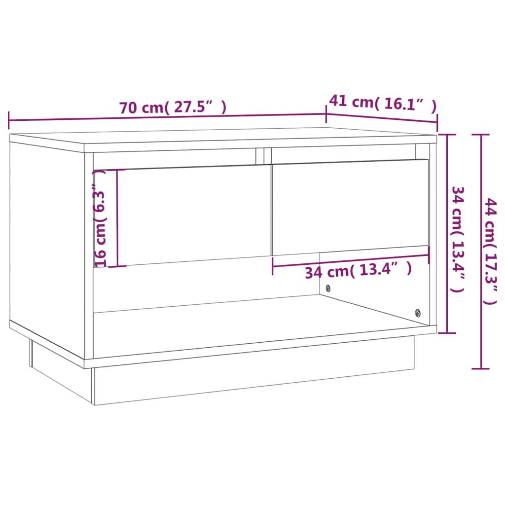 tv-bord 70x41x44 cm konstrueret træ betongrå