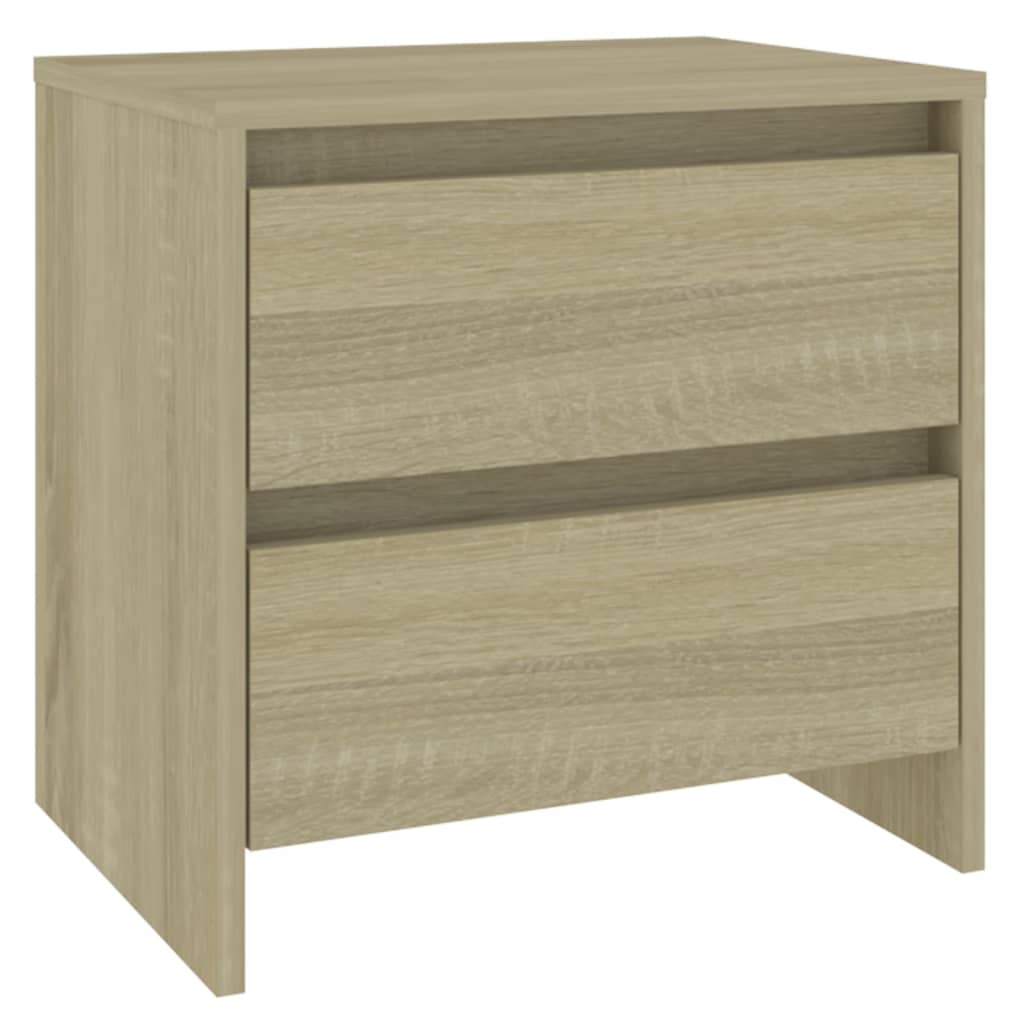 sengeborde 2 stk. 45x34,5x44,5 cm konstrueret træ Sonoma-eg