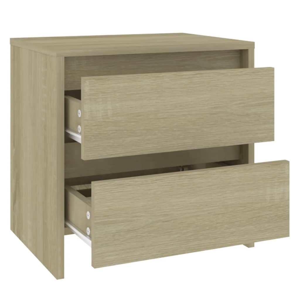 sengeborde 2 stk. 45x34,5x44,5 cm konstrueret træ Sonoma-eg