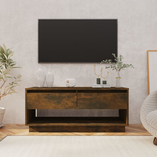 tv-bord 102x41x44 cm konstrueret træ røget egetræsfarve