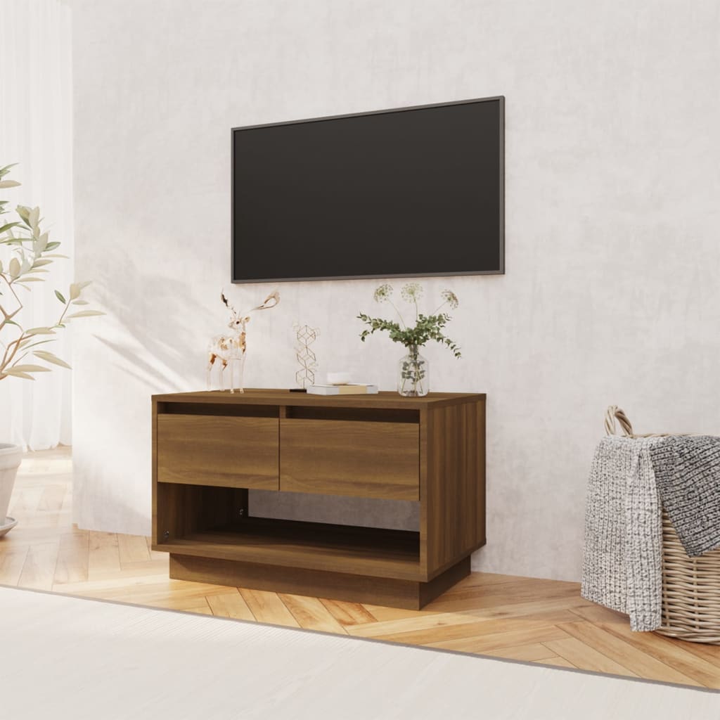 tv-bord 70x41x44 cm konstrueret træ brun egetræsfarve