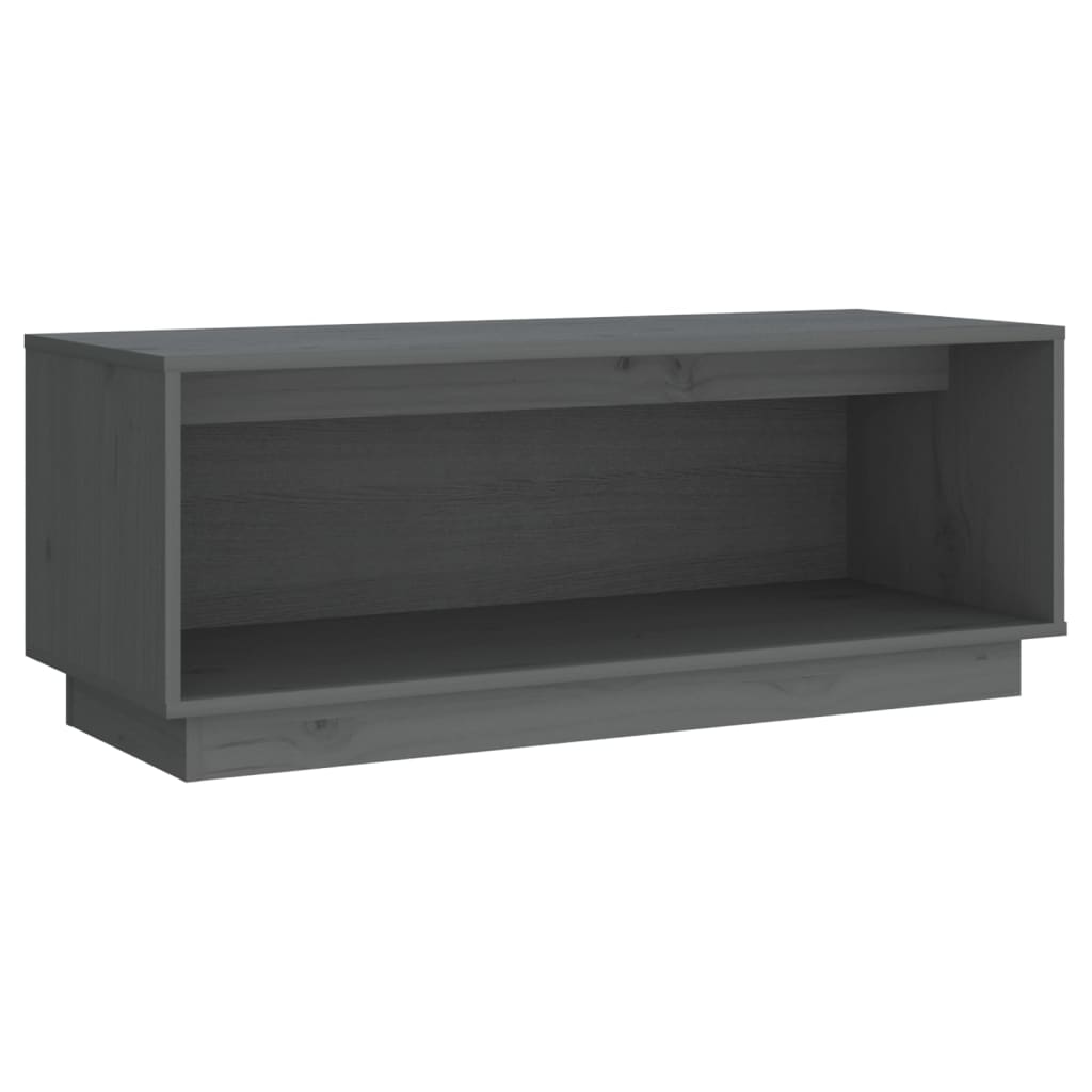 tv-bord 90x35x35 cm massivt fyrretræ grå