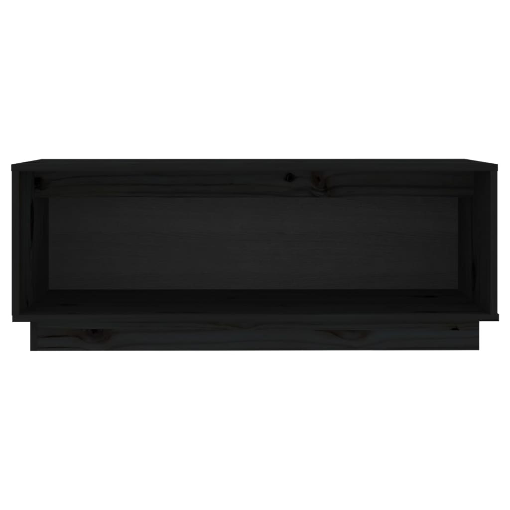 tv-bord 90x35x35 cm massivt fyrretræ sort