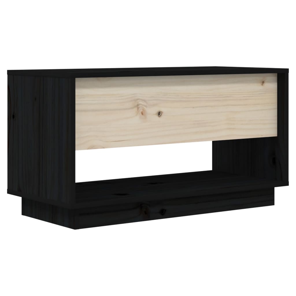 tv-bord 74x34x40 cm massivt fyrretræ sort