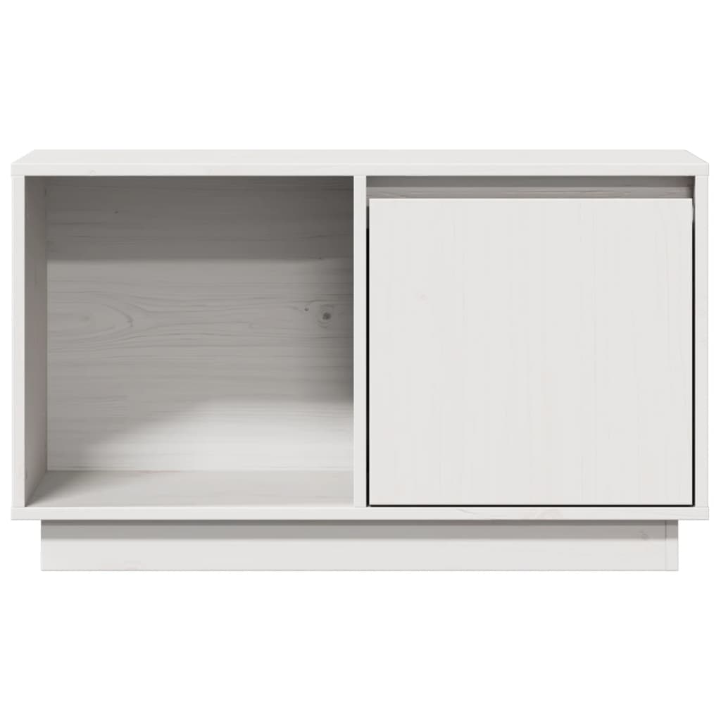 tv-bord 74x35x44 cm massivt fyrretræ hvid