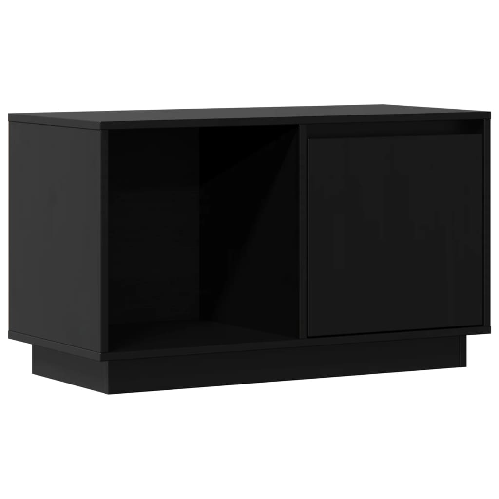 tv-bord 74x35x44 cm massivt fyrretræ sort