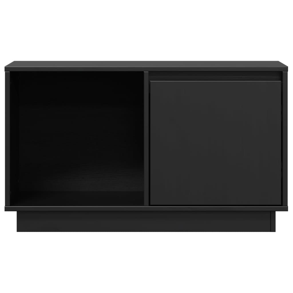 tv-bord 74x35x44 cm massivt fyrretræ sort