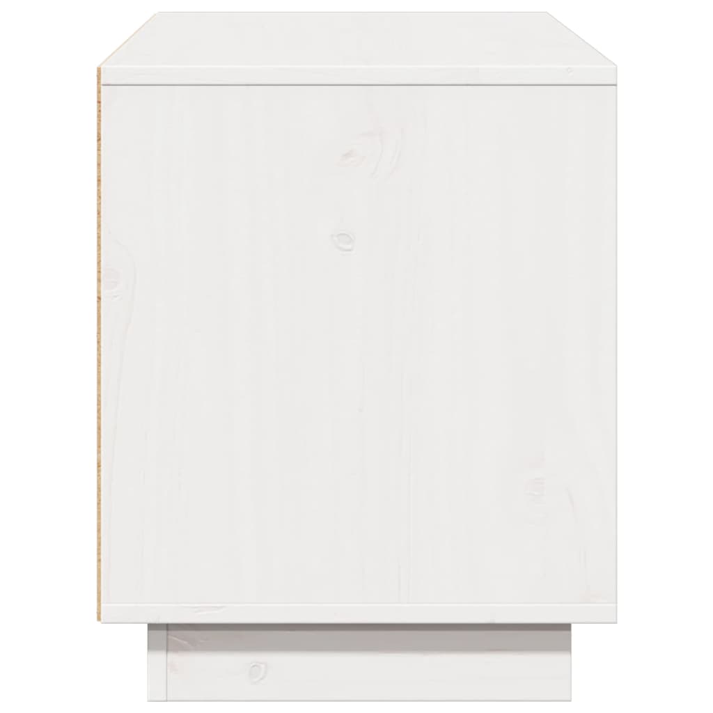 tv-bord 110,5x35x44 cm massivt fyrretræ hvid