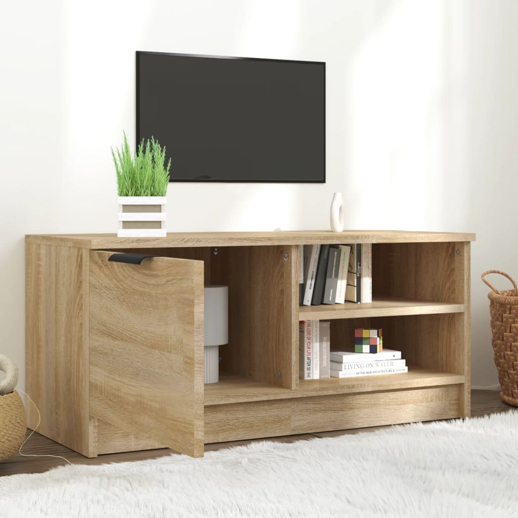 tv-bord 80x35x36,5 cm konstrueret træ sonoma-eg