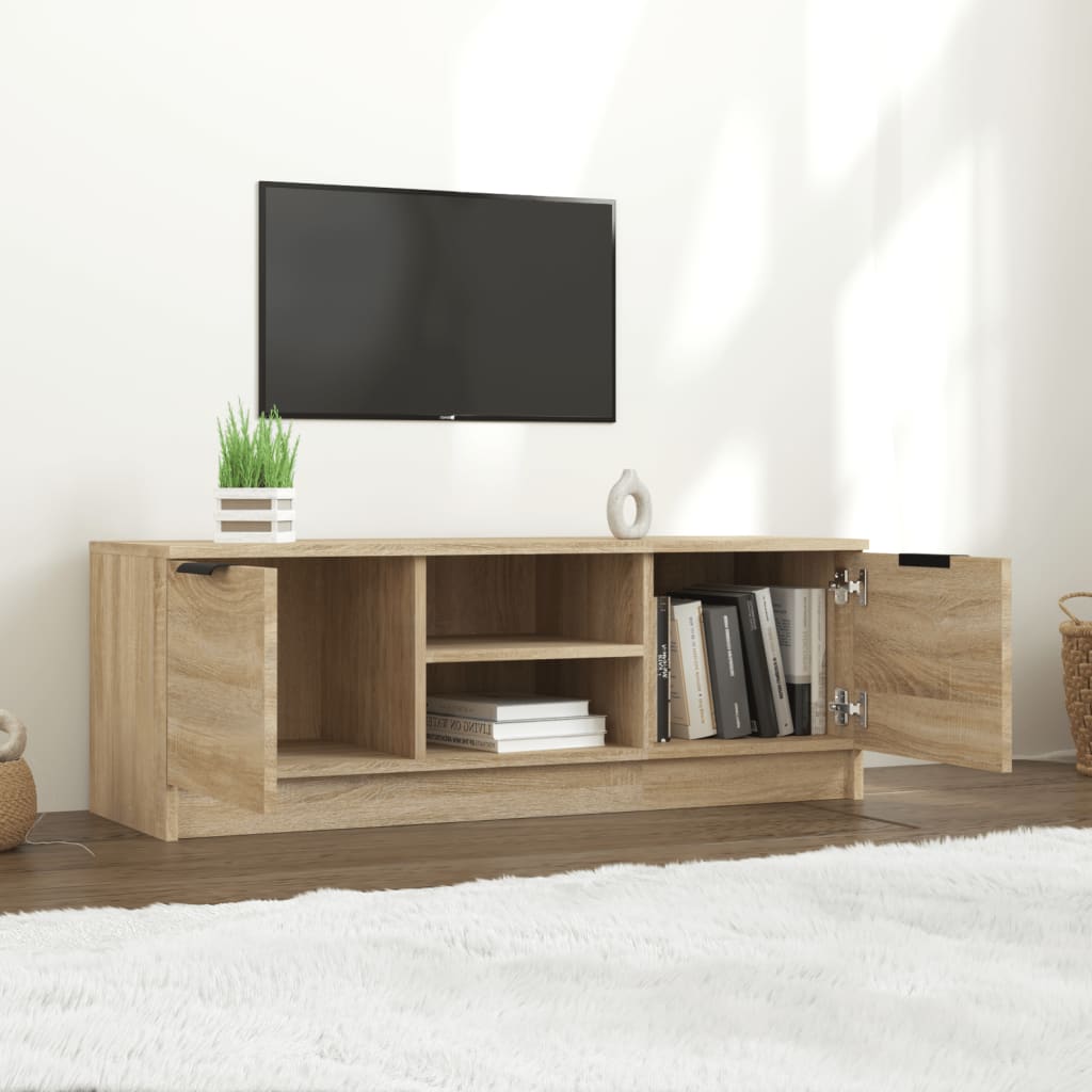 tv-bord 102x35x36,5 cm konstrueret træ sonoma-eg