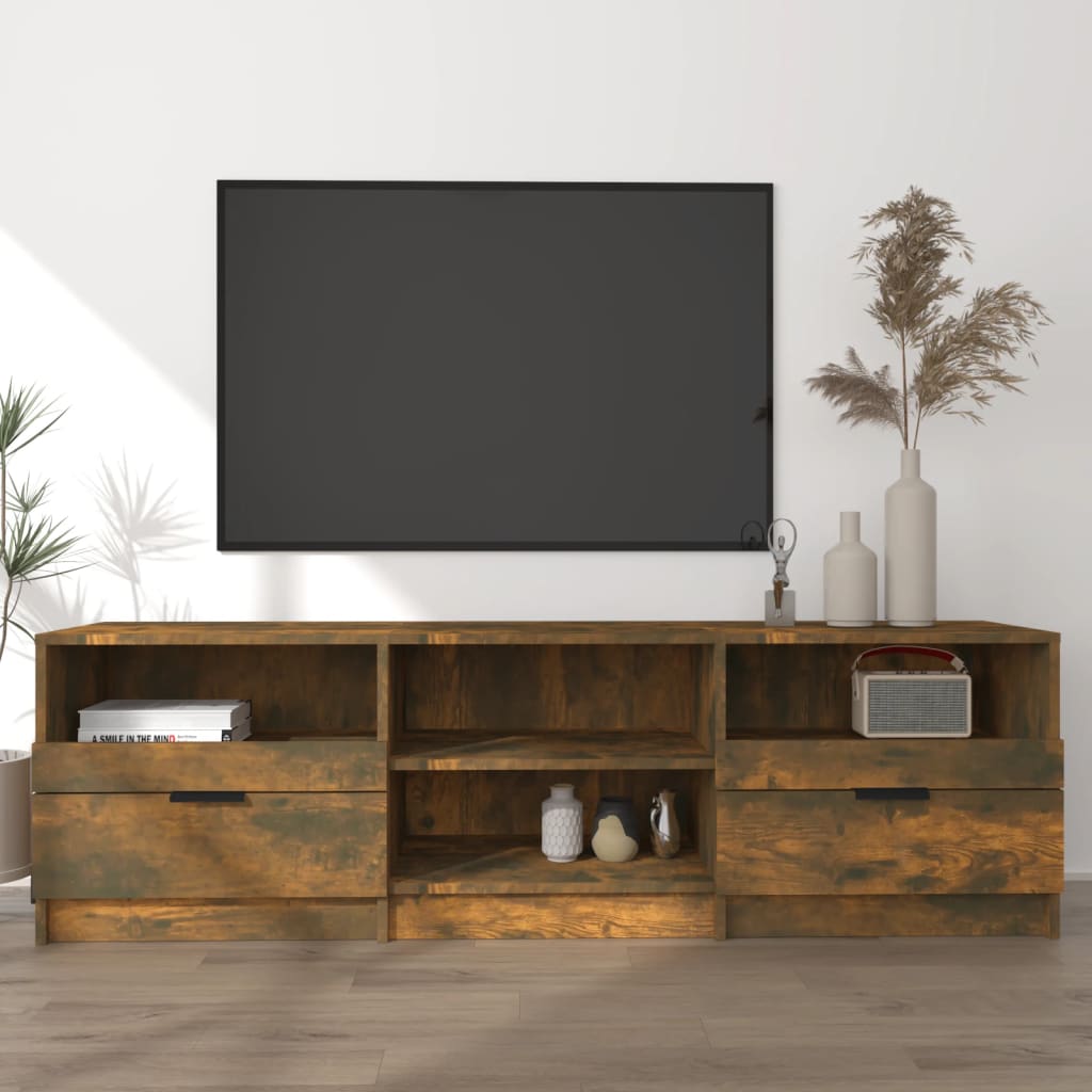 tv-bord 150x33,5x45 cm konstrueret træ røget egetræsfarve