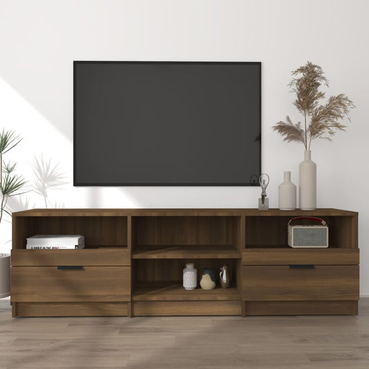 tv-bord 150x33,5x45 cm konstrueret træ brun egetræsfarve