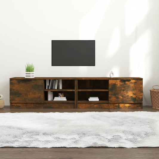 tv-borde 2 stk. 80x35x36,5 cm konstrueret træ røget egetræ