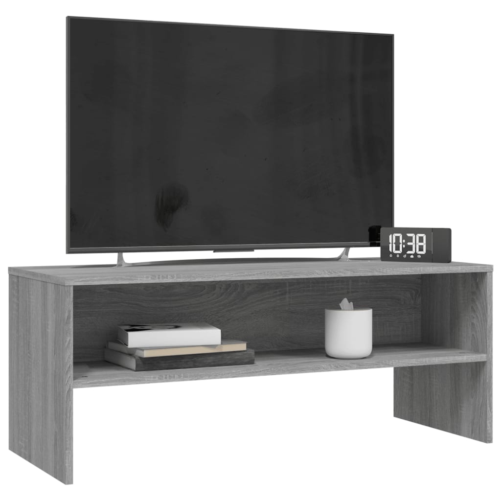 tv-bord 100x40x40 cm konstrueret træ grå sonoma-eg