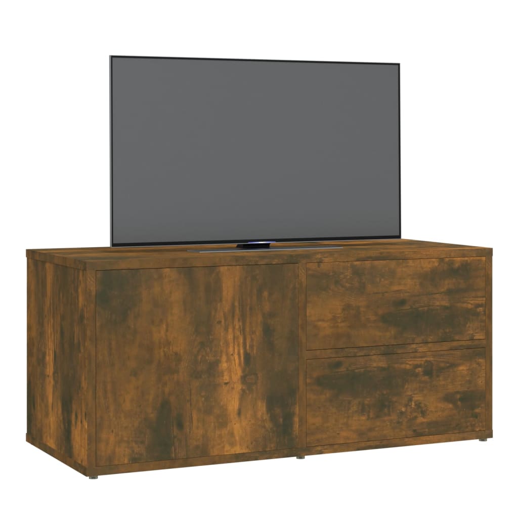 tv-bord 80x34x36 cm konstrueret træ røget egetræsfarve