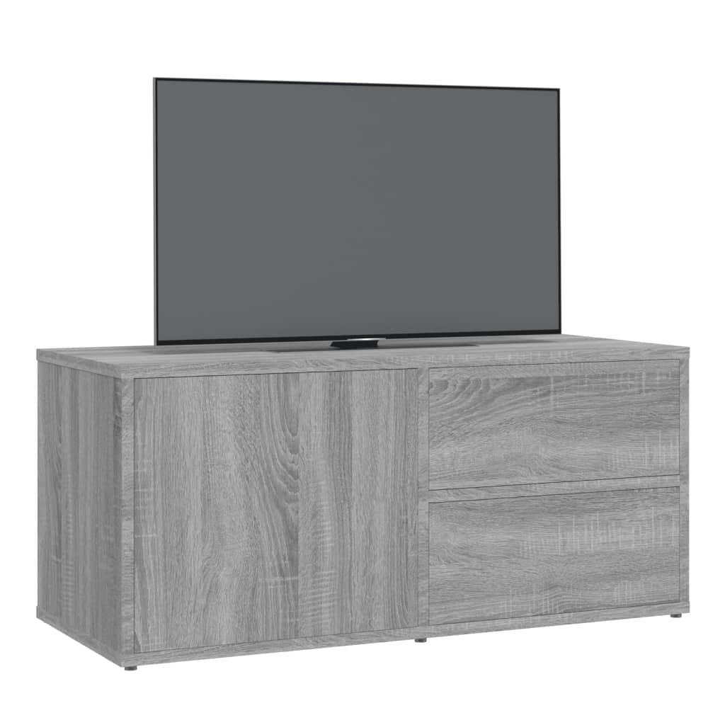 tv-bord 80x34x36 cm konstrueret træ grå sonoma-eg