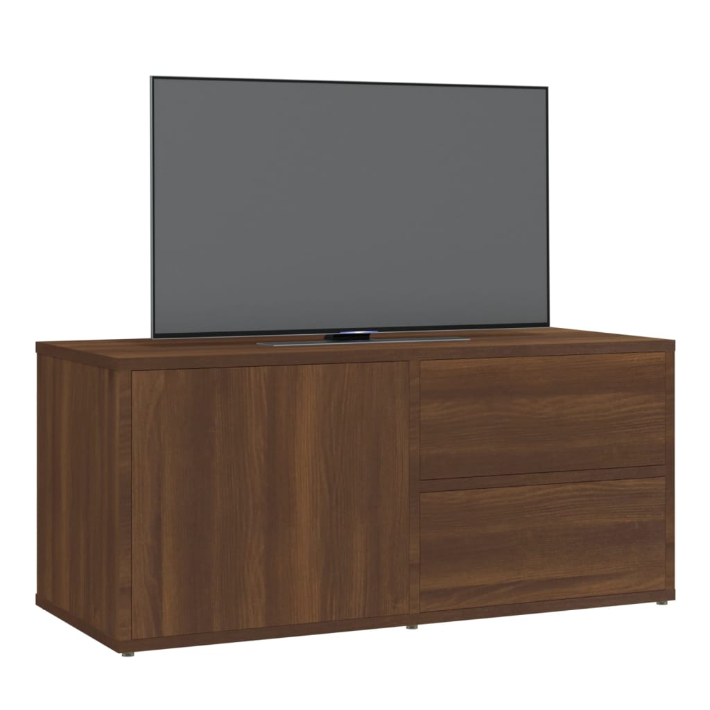 tv-bord 80x34x36 cm konstrueret træ brun egetræsfarve