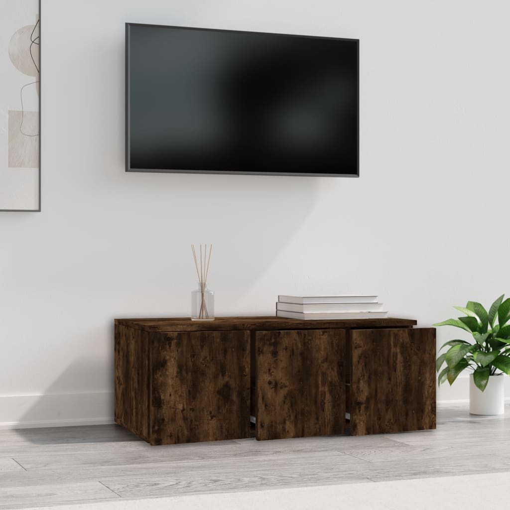 tv-bord 80x34x30 cm konstrueret træ røget egetræsfarve