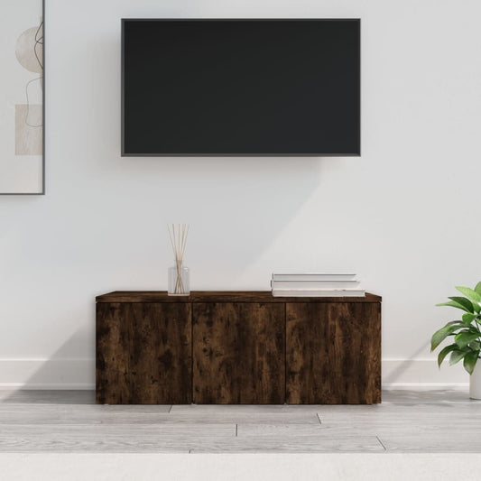 tv-bord 80x34x30 cm konstrueret træ røget egetræsfarve