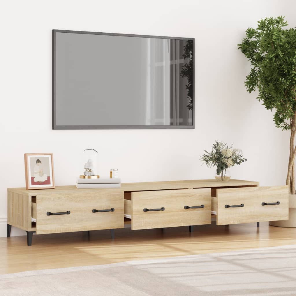 tv-bord 150x34,5x30 cm konstrueret træ sonoma-eg