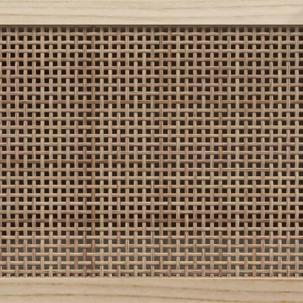 tv-bord 105x30x40 cm massivt fyrretræ og naturlig rattan brun