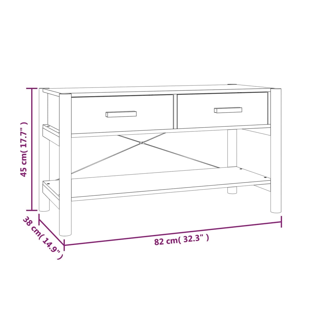 tv-bord 82x38x45 cm konstrueret træ