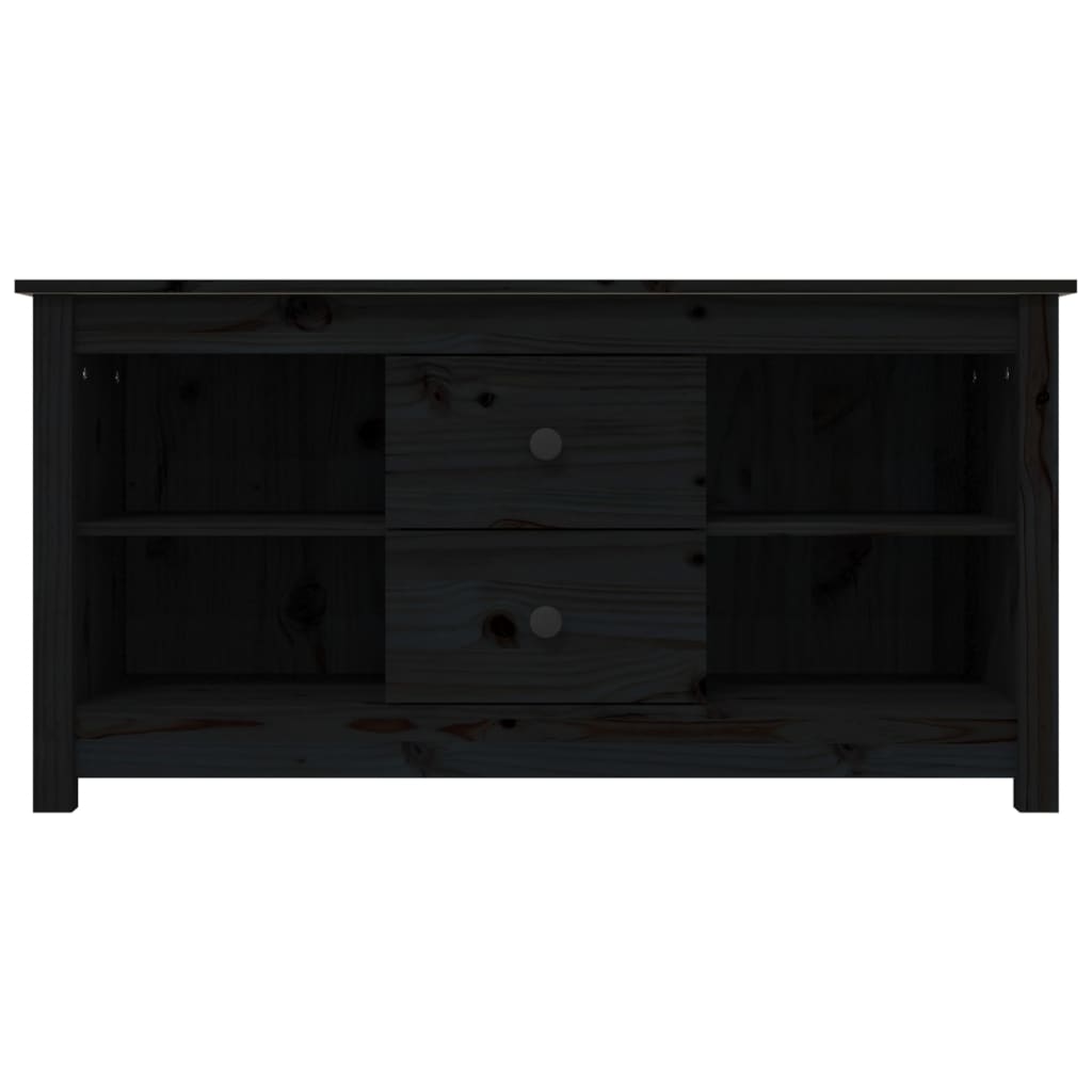 tv-bord 103x36,5x52 cm massivt fyrretræ sort