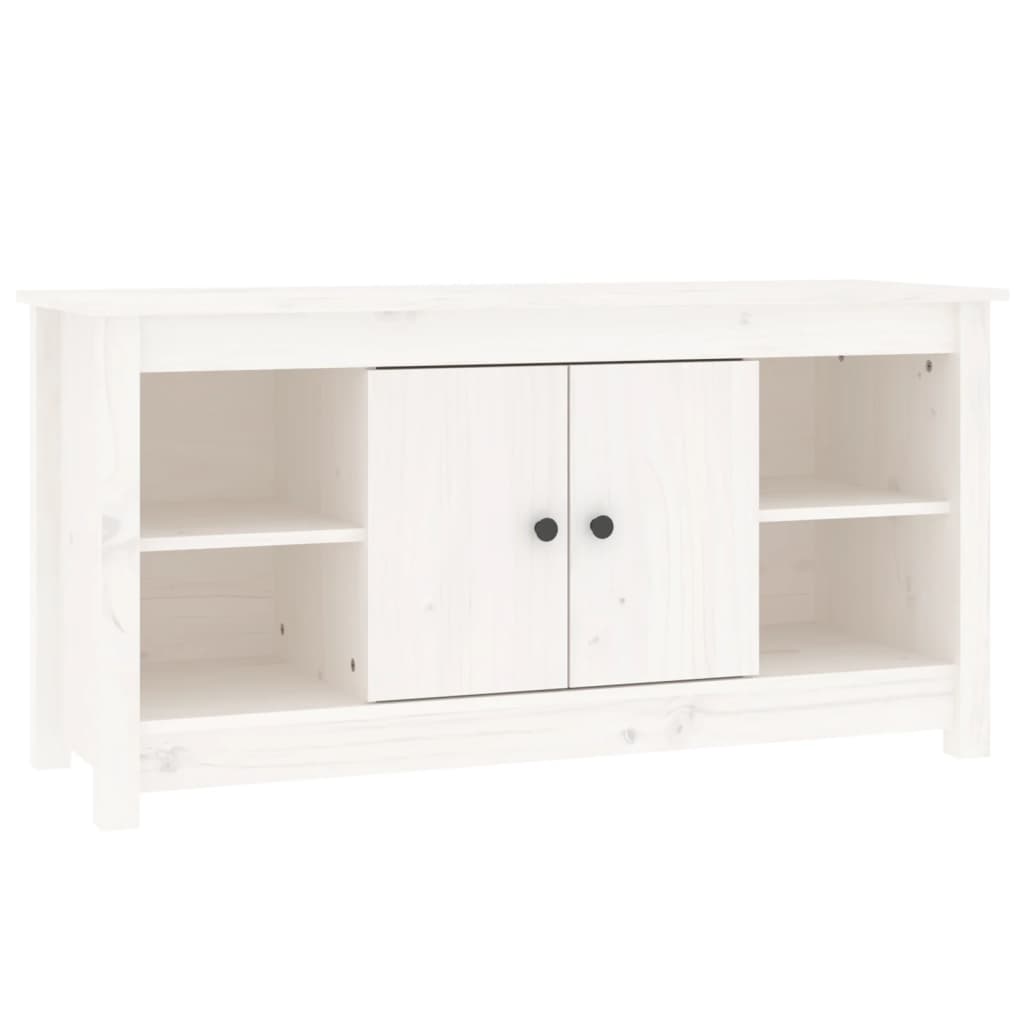 tv-bord 103x36,5x52 cm massivt fyrretræ hvid