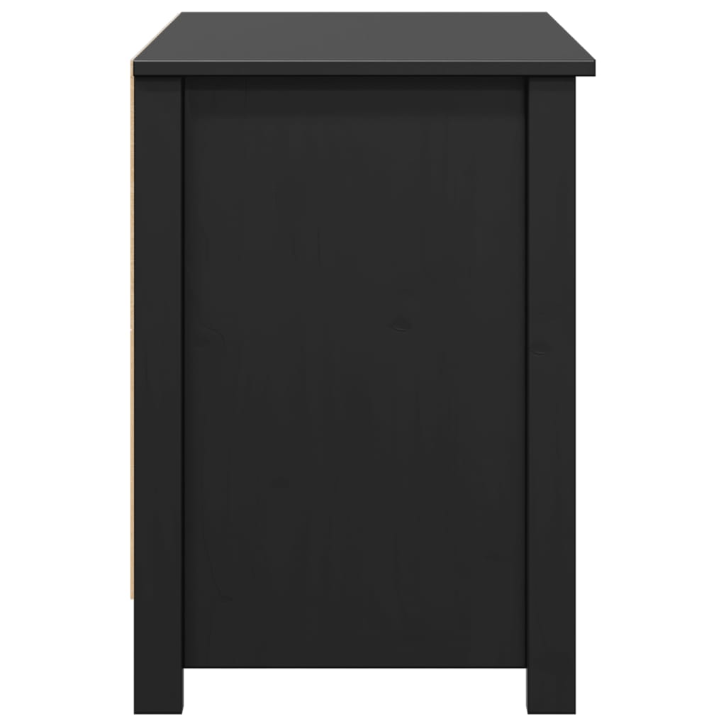 tv-bord 103x36,5x52 cm massivt fyrretræ sort