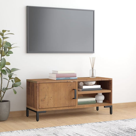 tv-bord 90x30x40 cm massivt fyrretræ brun