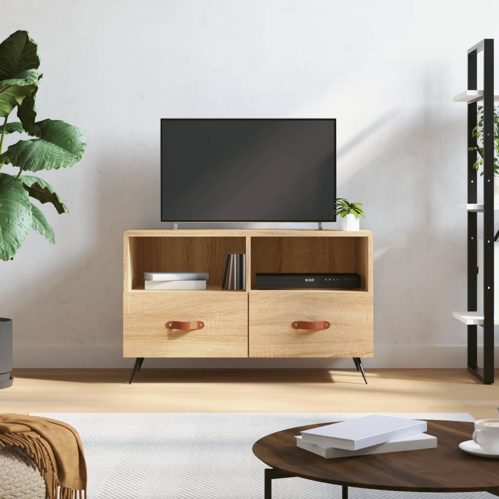 tv-bord 80x36x50 cm konstrueret træ sonoma-eg