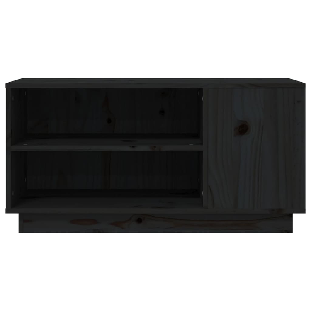 tv-bord 80x35x40,5 cm massivt fyrretræ sort