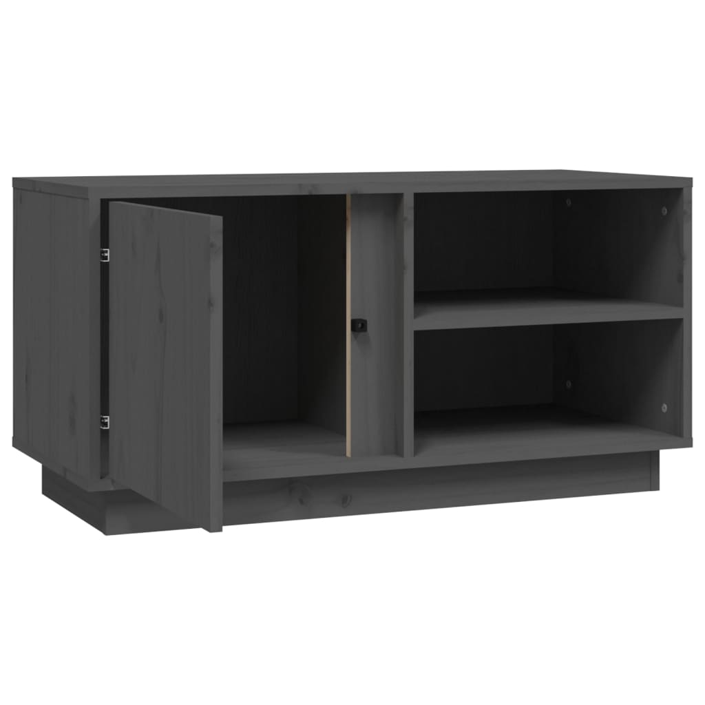 tv-bord 80x35x40,5 cm massivt fyrretræ grå