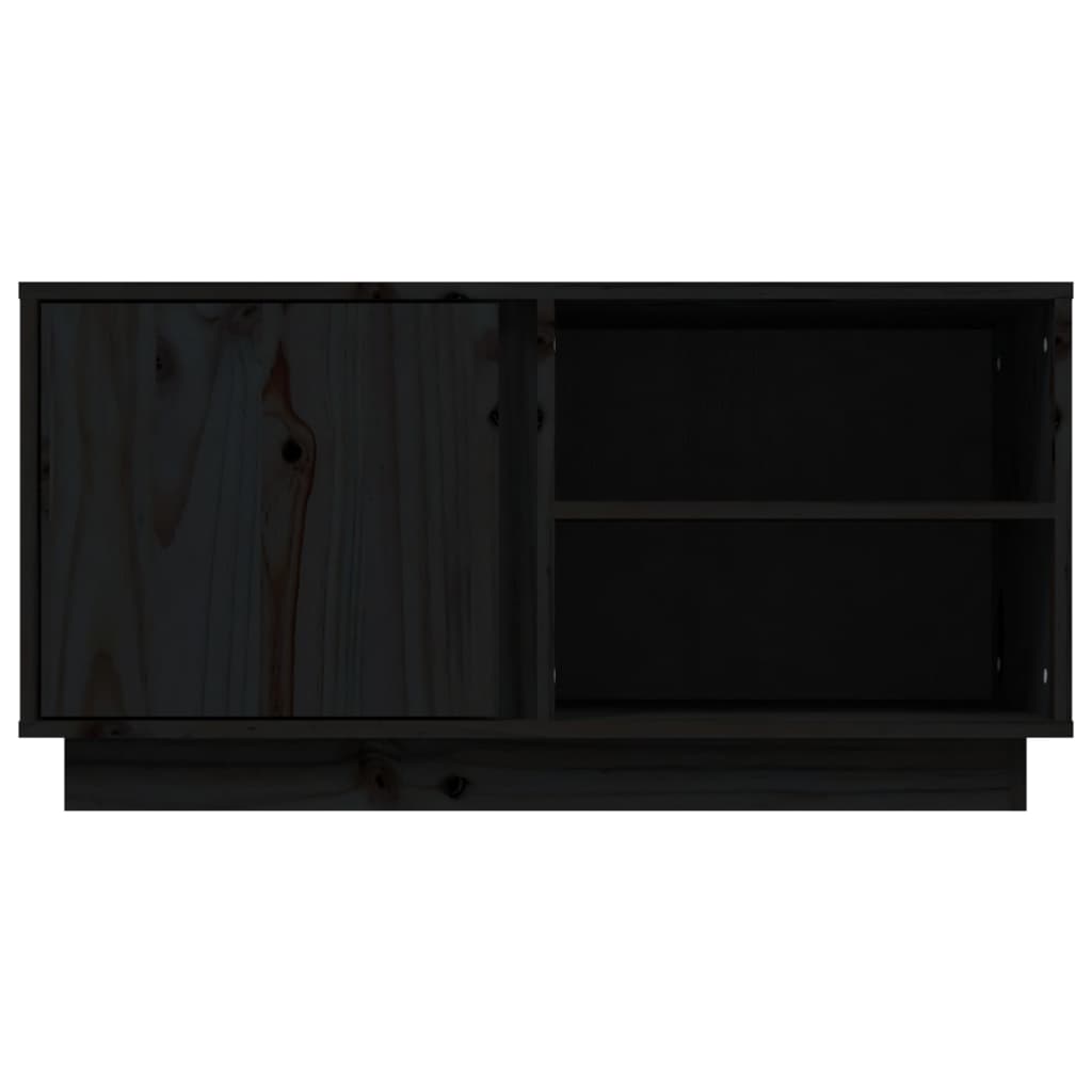 tv-bord 80x35x40,5 cm massivt fyrretræ sort