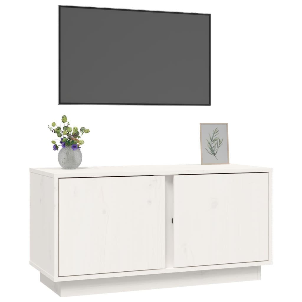 tv-bord 80x35x40,5 cm massivt fyrretræ hvid