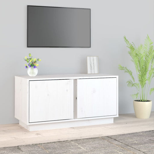 tv-bord 80x35x40,5 cm massivt fyrretræ hvid