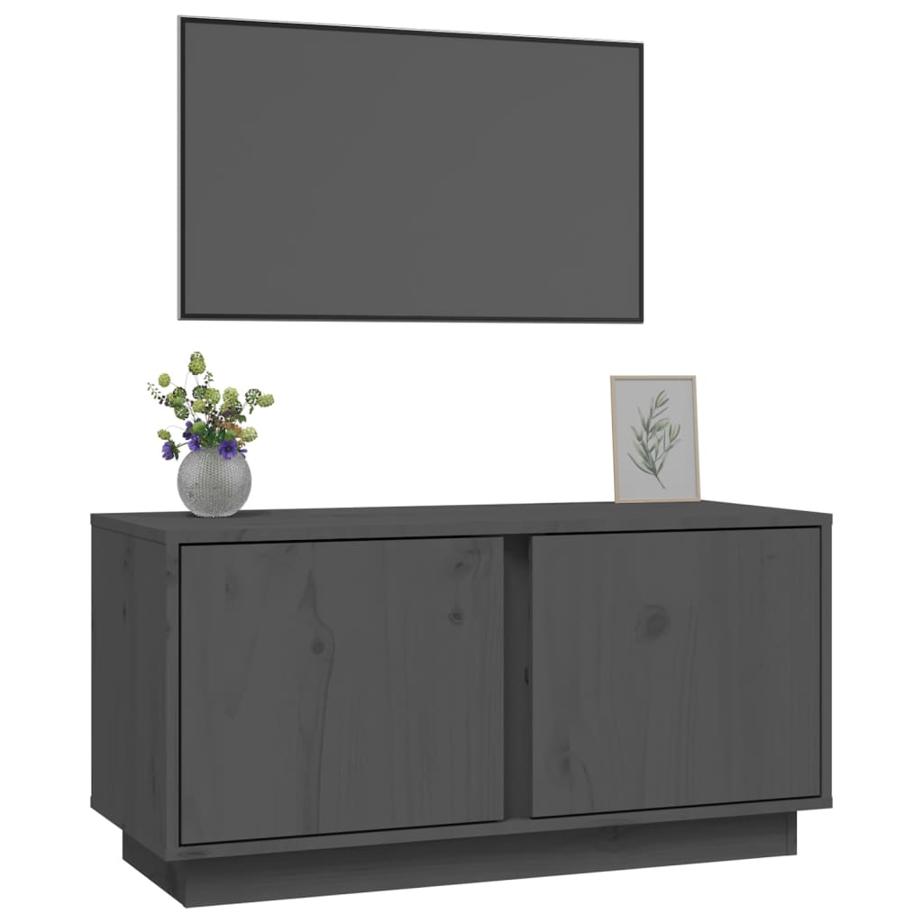 tv-bord 80x35x40,5 cm massivt fyrretræ grå