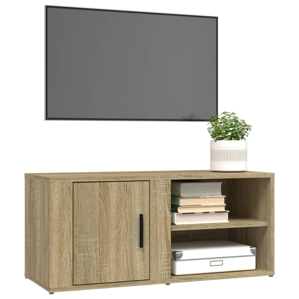 tv-bord 80x31,5x36 cm konstrueret træ sonoma-eg