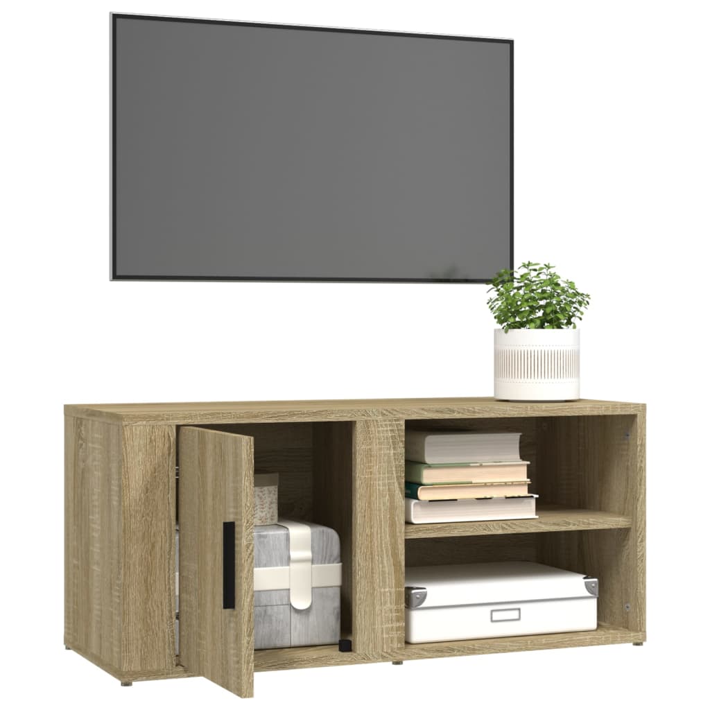 tv-bord 80x31,5x36 cm konstrueret træ sonoma-eg