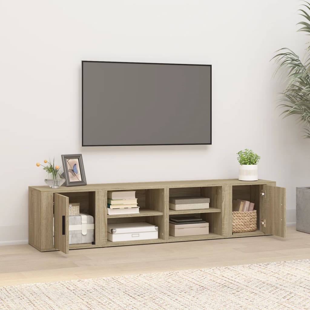 tv-borde 2 stk. 80x31,5x36 cm konstrueret træ sonoma-eg