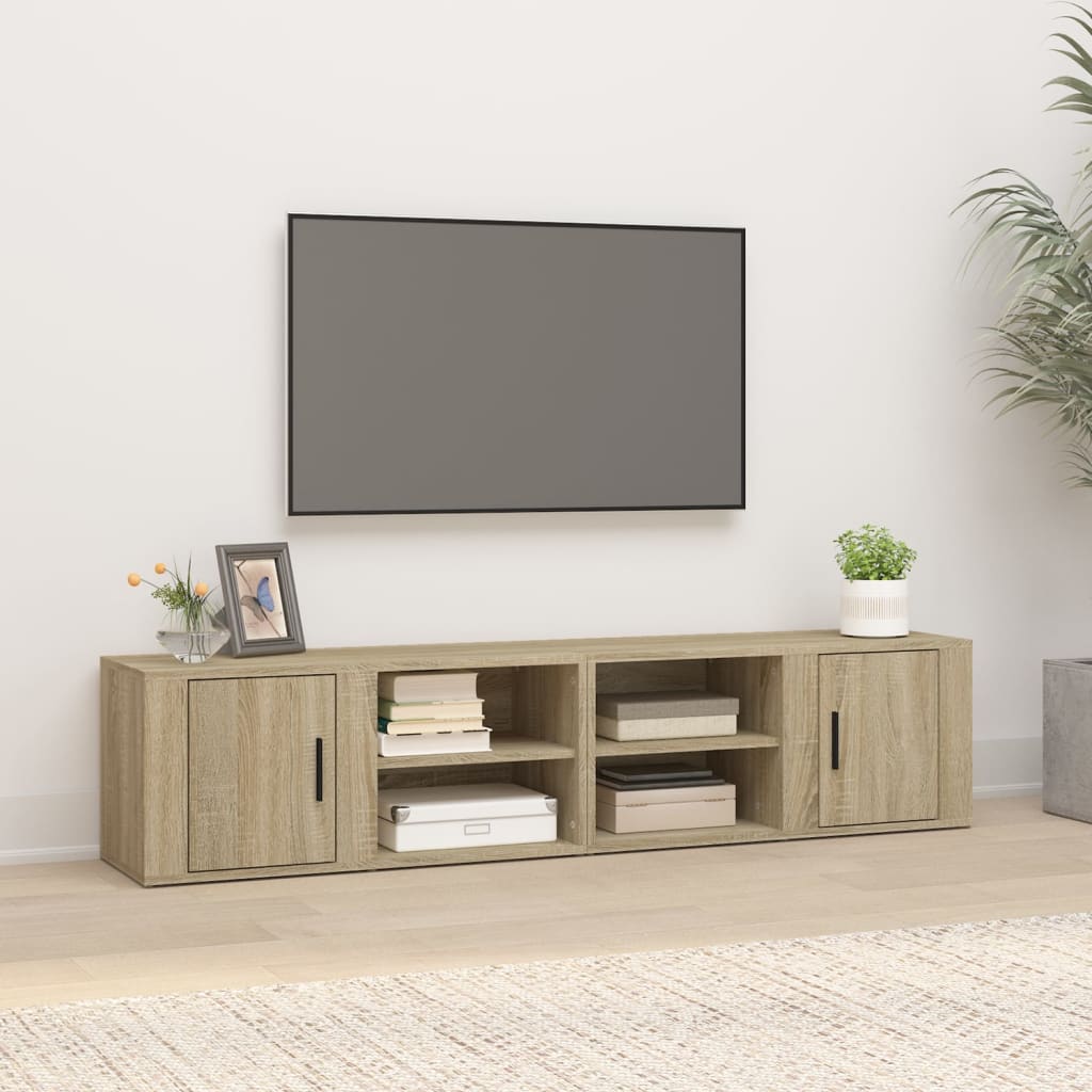 tv-borde 2 stk. 80x31,5x36 cm konstrueret træ sonoma-eg