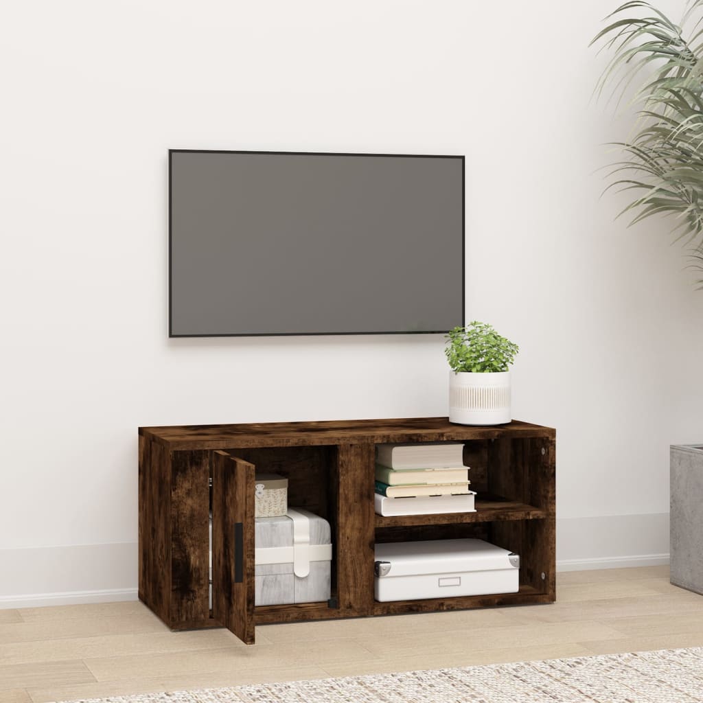 tv-bord 80x31,5x36 cm konstrueret træ røget egetræsfarve