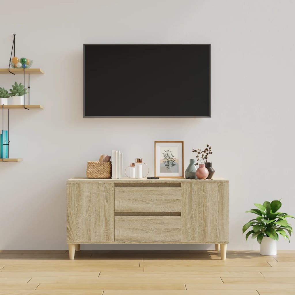 tv-bord 102x44,5x50 cm konstrueret træ sonoma-eg