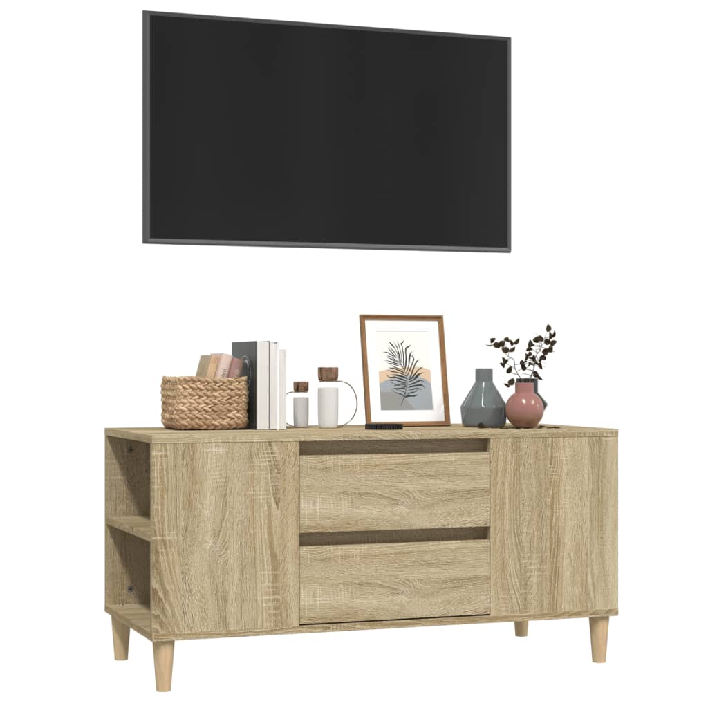 tv-bord 102x44,5x50 cm konstrueret træ sonoma-eg