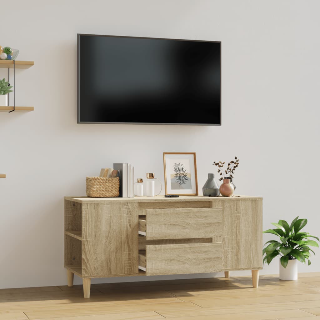 tv-bord 102x44,5x50 cm konstrueret træ sonoma-eg