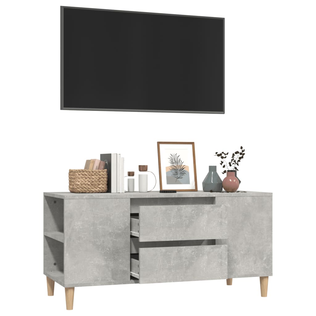 tv-bord 102x44,5x50 cm konstrueret træ betongrå